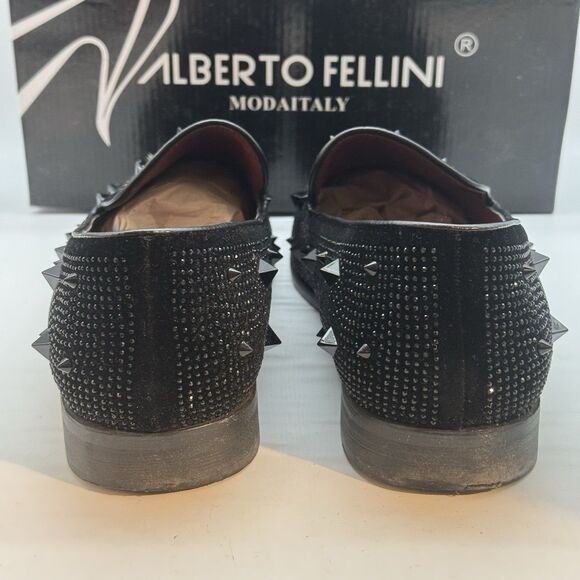 Alberto Fellini Sparko 24 Dress Shoes Men\'s 13 Loafers Black with Red Sole Spike main image 9